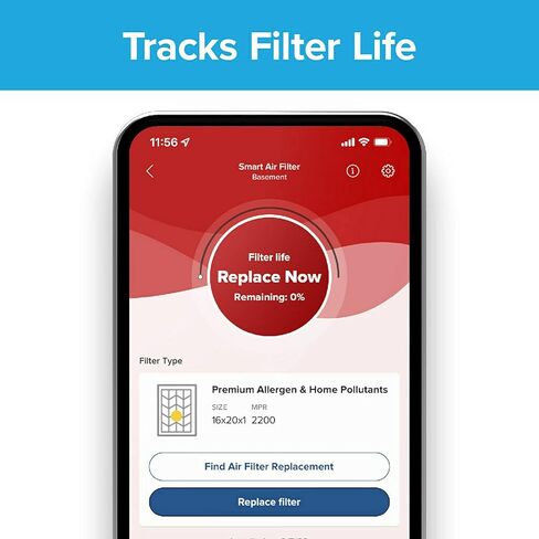 فيلتريت فلتر هواء فرن مكيف ذكي قابل للتجديد 16×25×1، MPR 1500، مسببات الحساسية والبكتيريا والفيروسات، عبوة من قطعتين (الابعاد الدقيقة 15.719 × 24.72 × 0.78) in Kuwait