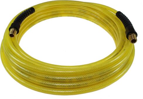 Coilhose Pneumatics PFE40504TY خرطوم هواء من البولي يوريثين المقوى المرن، معرف 1/4 بوصة، طول 50 قدم مع (2) 1/4 بوصة MPT تركيبات تخفيف الضغط القابلة لإعادة الاستخدام، أصفر شفاف in Kuwait