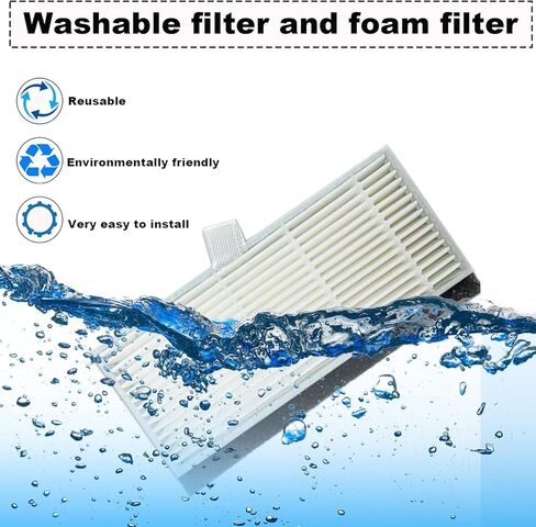 مجموعة فرش وفلاتر بديلة من الفوفل للمكنسة الكهربائية الروبوتية التينيك تي 10 ولاريسار ال 6 برو تتضمن فرشاة رئيسية واحدة و6 فرش جانبية و6 فلاتر in Kuwait