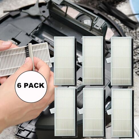 مجموعة فرش وفلاتر بديلة من الفوفل للمكنسة الكهربائية الروبوتية التينيك تي 10 ولاريسار ال 6 برو تتضمن فرشاة رئيسية واحدة و6 فرش جانبية و6 فلاتر in Kuwait