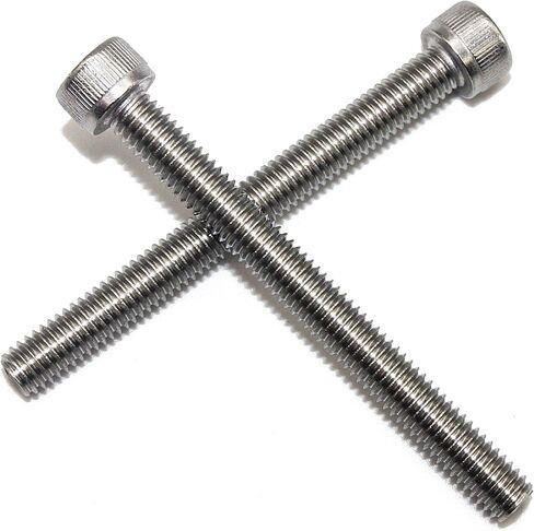 فولركيرج براغي غطاء راس مقبس ام 6، محرك مقبس الين دين 912، ستانلس ستيل ايسي 304 (18-8)، خيط كامل، لمسة نهائية ساطعة، خيط الة M6 × 10 ملم فضي in Kuwait