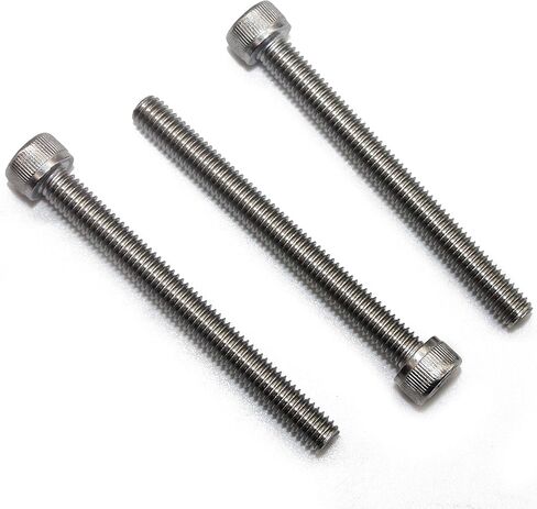 فولركيرج براغي غطاء راس مقبس ام 6، محرك مقبس الين دين 912، ستانلس ستيل ايسي 304 (18-8)، خيط كامل، لمسة نهائية ساطعة، خيط الة M6 × 10 ملم فضي in Kuwait