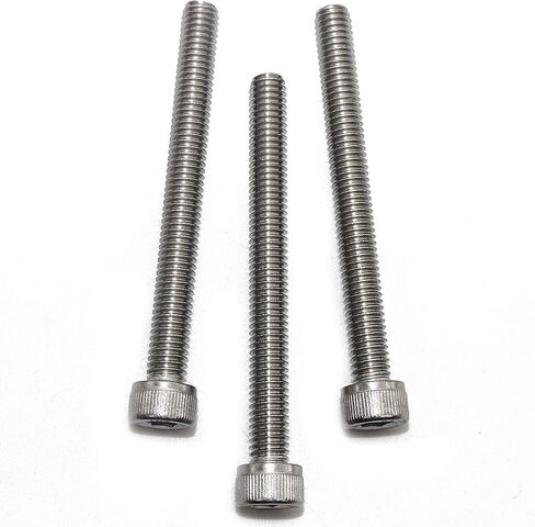 فولركيرج براغي غطاء راس مقبس ام 6، محرك مقبس الين دين 912، ستانلس ستيل ايسي 304 (18-8)، خيط كامل، لمسة نهائية ساطعة، خيط الة M6 × 10 ملم فضي in Kuwait