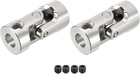 DMiotech 2 Pack 5mm to 5mm Inner Dia Rotatable Universal Steering Shaft U Joint Coupler L23 x D11 Coupler Connector W Screw for 3D Printer, CNC Machine in Saudi Arabia