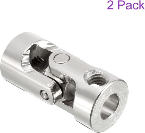 DMiotech 2 Pack 5mm to 5mm Inner Dia Rotatable Universal Steering Shaft U Joint Coupler L23 x D11 Coupler Connector W Screw for 3D Printer, CNC Machine in Saudi Arabia