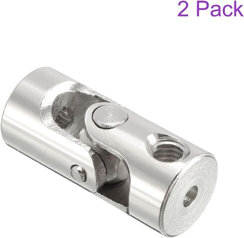 DMiotech 2 Pack 2mm to 2mm Inner Dia Rotatable Universal Steering Shaft U Joint Coupler L18 x D8 Coupler Connector W Screw for 3D Printer, CNC Machine in Saudi Arabia
