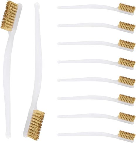 UMLIFE 10pcs 3D Printer Nozzle Cleaning Copper Wire Toothbrush Tool Copper Brush Handle Hot Bed Cleaning Toothbrush in Saudi Arabia