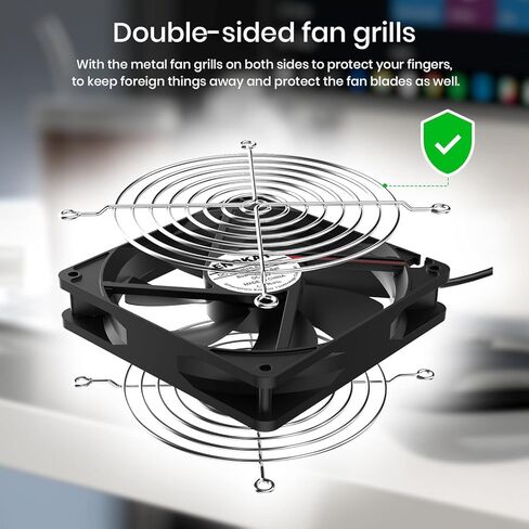 اينوكيه مروحة تعمل بتيار مستمر 12 فولت 120 ملم مع وحدة تحكم سرعة قابلة للتعديل بتيار متردد 100 فولت و240 فولت وسرعة عالية 3000 دورة في الدقيقة لتدفق الهواء والتبريد والتهوية وتبادل الهواء وتبريد in Kuwait