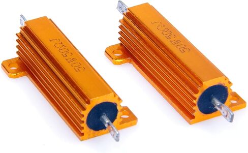 LM YN 50 Watt 50 Ohm 5% مقاومات الأسلاك الإلكترونية المصنوعة من الألومنيوم باللون الذهبي (عبوة من قطعتين) in Saudi Arabia