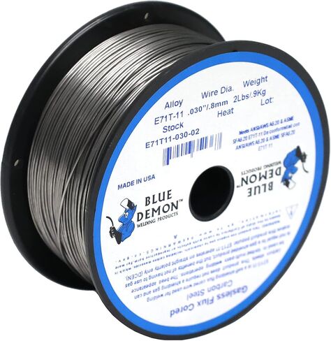 Blue Demon E71T-11 X .030 X 2LB سلك لحام أساسي بدون غاز، 0.03، فضي in Kuwait