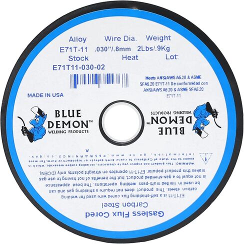 Blue Demon E71T-11 X .030 X 2LB سلك لحام أساسي بدون غاز، 0.03، فضي in Kuwait