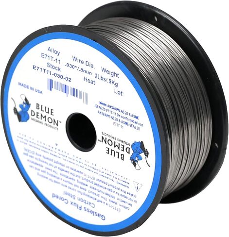 Blue Demon E71T-11 X .030 X 2LB سلك لحام أساسي بدون غاز، 0.03، فضي in Kuwait