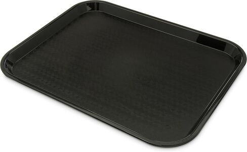 صينية كافتيريا للوجبات السريعة من Carlisle FoodService Products مع سطح منقوش للكافيتريات والوجبات السريعة وغرفة الطعام، بلاستيك، 17.87 × 14 × 0.98 بوصة، أسود in Kuwait