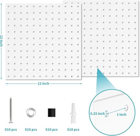 لوح ربط من هومانو، منظم حائط معدني مع طريقة تركيب مثقاب، الواح تثبيت للجدران، لوح تثبيت ابيض للمطبخ وغرفة الحرف اليدوية والمكتب والمرآب وورشة العمل in Kuwait