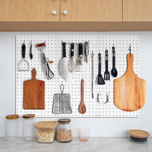 لوح ربط من هومانو، منظم حائط معدني مع طريقة تركيب مثقاب، الواح تثبيت للجدران، لوح تثبيت ابيض للمطبخ وغرفة الحرف اليدوية والمكتب والمرآب وورشة العمل in Kuwait