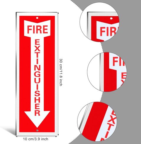 Tondiamo 8 Pack Fire Extinguisher Sign Fire Sign Rust Free Aluminum Reflective Signs 4 x12 Inch Laminated for Ultimate UV, Weather, Scratch, Water and Fade Resistance, Indoor and Outdoor in Kuwait