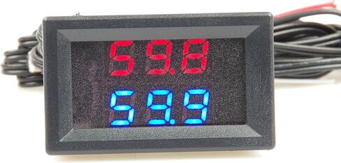 KNACRO 2CH NTC Waterproof Probes -58℉ to 257℉ Blue + Red LED Digital high Temperature Precision Thermometer Industrial Thermometer Fahrenheit Dual Display DC 5-80V 12V 24V 36V 48V 60V 72V CAR in Saudi Arabia