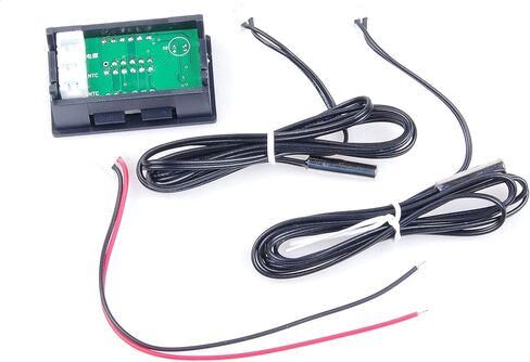 KNACRO 2CH NTC Waterproof Probes -58℉ to 257℉ Blue + Red LED Digital high Temperature Precision Thermometer Industrial Thermometer Fahrenheit Dual Display DC 5-80V 12V 24V 36V 48V 60V 72V CAR in Saudi Arabia
