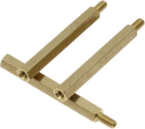 Augiimor 30PCS Male Female Hex Brass Spacer Standoff Screw Nut M3 x 25mm + 6mm PCB Motherboard Brass Standoff Hexagonal Spacer in Kuwait