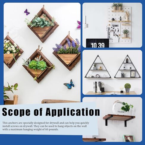 Glarks 52Pcs Self-Drilling Anchors with Screws Kit Including 50Pcs Drywall Anchors with Screws, 1Pc Mini Hammer and 1Pc Screw Driver for Hanging TV Shelf Strap Cabinet Decoration Fixing Curtain in Saudi Arabia