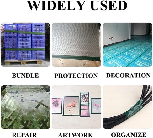 شريط لاصق ملون شديد التحمل، 4 عبوات 1.88 بوصة × 12 ياردة، شريط لاصق ملون متنوع، لفات قناة ملونة تمزيقها يدويًا لإصلاح الأعمال الفنية المنزلية in Kuwait