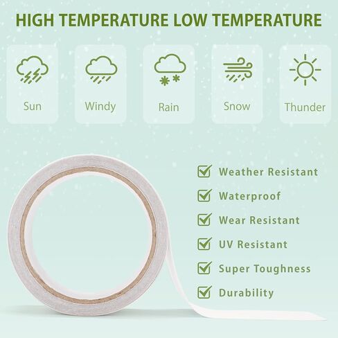 شريط إصلاح شفاف من SEISSO، شريط إصلاح من الفينيل مقاوم للماء من القماش لخيم المظلات RV يغطي القماش ومظلات القوارب الشراعية للتخييم - 16.34 قدم × 1.97 بوصة، لفة واحدة in Kuwait