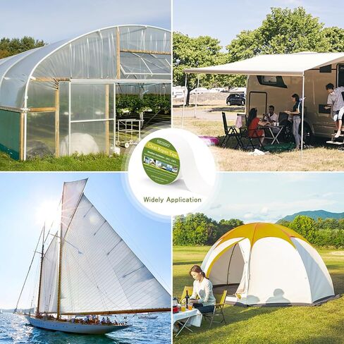 شريط إصلاح شفاف من SEISSO، شريط إصلاح من الفينيل مقاوم للماء من القماش لخيم المظلات RV يغطي القماش ومظلات القوارب الشراعية للتخييم - 16.34 قدم × 1.97 بوصة، لفة واحدة in Kuwait
