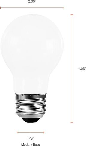 لمبة LEDVANCE Sylvania لتقليل إجهاد العين A19 LED، 60 وات = 8 وات، 13 سنة، قابلة للتعتيم، متجمد، 5000 كلفن، ضوء النهار - 12 قطعة in Kuwait