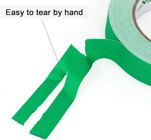 شريط BOMEI PACK Green Gaffer، غير لامع غير عاكس، 1 بوصة × 30 ياردة بدون بقايا شريط لاصق ذاتي اللصق للتسمية والكابلات والمسرح واستوديو الصور والرسامين وإصلاح القنوات، عبوة واحدة in Kuwait