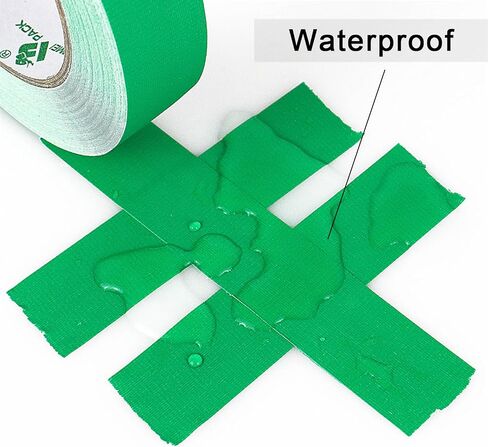 شريط BOMEI PACK Green Gaffer، غير لامع غير عاكس، 1 بوصة × 30 ياردة بدون بقايا شريط لاصق ذاتي اللصق للتسمية والكابلات والمسرح واستوديو الصور والرسامين وإصلاح القنوات، عبوة واحدة in Kuwait