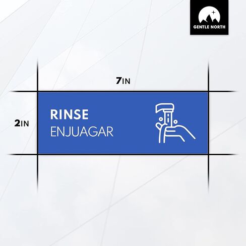 ملصقات حوض الشطف والتعقيم (2 × 7 بوصة) - 6 × شطف وتطهير، 2 × لافتة غسيل يدوي فقط، 4 × لافتة يجب على الموظفين غسل أيديهم - 3 لافتات حوض للمطعم، شاحنة الطعام، المطبخ التجاري in Kuwait