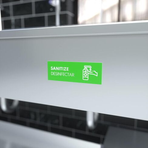 ملصقات حوض الشطف والتعقيم (2 × 7 بوصة) - 6 × شطف وتطهير، 2 × لافتة غسيل يدوي فقط، 4 × لافتة يجب على الموظفين غسل أيديهم - 3 لافتات حوض للمطعم، شاحنة الطعام، المطبخ التجاري in Kuwait