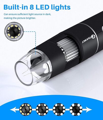 مجهر رقمي محمول باليد بمنفذ USB وكاميرا فحص HD تكبير 50x 1000x مع حامل متوافق مع سامسونج جالاكسي واندرويد وماك وكمبيوتر ويندوز in Saudi Arabia