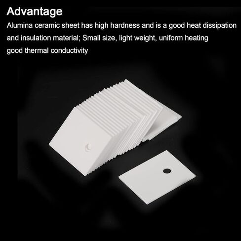 PATIKIL Alumina Ceramic Sheet Cooling Pad Insulating Sheet 50pcs 4mm Hole High Hardness for MOS Transistor 28x22x1mm(1.1x0.87x0.04") in Saudi Arabia