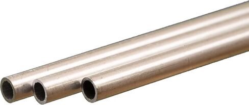 K&S 9803 Round Aluminum Tube, 4mm OD x 0.45mm Wall x 300mm Long, 3 Pieces, Made in The USA in Saudi Arabia