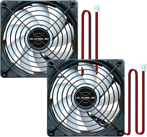120mm Fan 2 Pack RGB Fan,Slient Version High Airflow dc 2pin PSU Fans, with Hydraulic Bearing Low-Noise 12V Cooling Fan for pc Computer,RV Refrigerator, TV Cabinet, Dryer, dehumidifier, Grow Tent in Kuwait