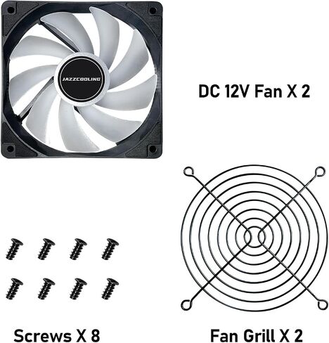 120mm Fan 2 Pack RGB Fan,Slient Version High Airflow dc 2pin PSU Fans, with Hydraulic Bearing Low-Noise 12V Cooling Fan for pc Computer,RV Refrigerator, TV Cabinet, Dryer, dehumidifier, Grow Tent in Kuwait