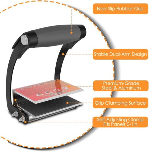 أداة حامل اللوحة والخشب الرقائقي، نطاق قبضة من 0 إلى 1، مقبض من الألواح الصخرية يحمل مقبضًا ناعمًا، مقبض رفع، مقبض معدني شديد التحمل لمشبك لوح الخشب أو رافع الحوائط الجافة بيد واحدة in Kuwait