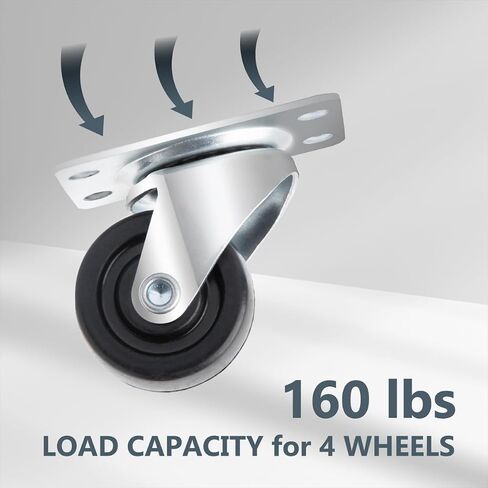 POWERTEC 17211V 2 Inch Low Profile Swivel Plate Caster Wheels with 264 lbs Total Loads, Castor Wheels for Workbench, Dolly, Cart & Furniture, Set of 4 in Saudi Arabia
