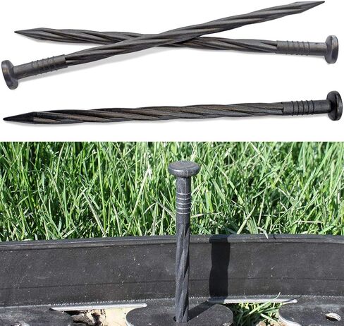 أوتاد حواف المناظر الطبيعية من باولونج، مسامير تثبيت بلاستيكية مقاس 8 بوصة، مسامير نايلون حلزونية لحواف الرصف، حواف الحديقة، خيمة 62 قطعة (يناسب Dimex EasyFlex، محطة واحدة في الهواء الطلق) in Kuwait