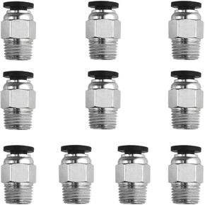 10Pack 1/4" NPT Male Thread 4mm Pneumatic Push-to-Connect-Fittings Air Fittings PC4-N2
