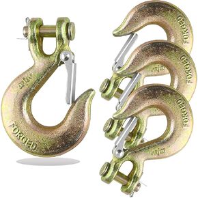 AYAYGD 4 عبوات 3/8 بوصة خطاف منزلق Clevis مع مزلاج أمان - فولاذ عالي التحمل من الدرجة 70 لسلاسل المقطورات مع خطافات، وخطاف ونش، وخطاف سحب، وخطاف سلسلة، 18,000 رطل. سعة in Kuwait