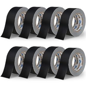 Gray Gaffer Tape 2 inch x 30 Yards 8 Pack Heavy Duty Gaffers Floor Tape Matte Finish Gaffe Gaffing Goon Pro Cloth Tape for Film Schools, Broadcasting Classes, Box-Sealing,Non-Reflective, Easy to Rip