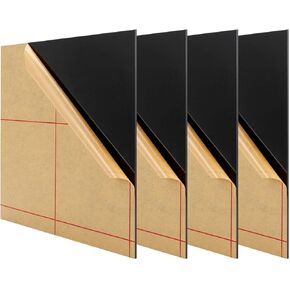 JAPCHET 4 PCS 12 x 12 Inch Black Acrylic Sheet, 1/8 Inch Thick Black Plexiglass Sheets, Black Acrylic Panel Board with Protective Paper for DIY Crafts, Picture Frames, Signs, Display Projects in Saudi Arabia