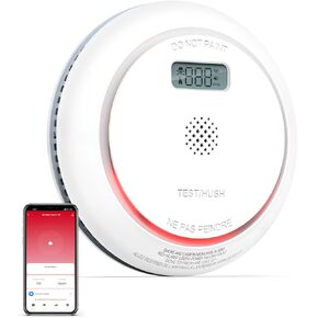 SITERWELL Smoke and Carbon Monoxide Detector, WiFi Smoke Detector Carbon Monoxide Detector with Display, Smart Smoke and Carbon Monoxide Detector Conforms to UL 217 & UL 2034 Standards, 1 Pack