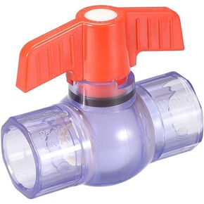 uxcell Ball Valve, 1/2" Slip PVC Socket End Valve T-Handle Water Shut-Off Valve for Irrigation and Water Treatment Clear Blue Red
