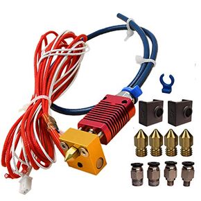 مجموعة Hotend المجمعة من Creality لـ Ender 3 / Ender 3 Pro/Ender 3 V2 مع Capricorn PTFE وتركيبات هوائية مطورة، الثرمستور، عنصر التسخين، جورب MK8 و4 فوهات إضافية in Kuwait
