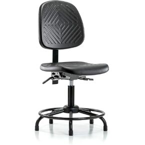 LabTech Seating LT43655 Desk Height Chair, Polyurethane, Medium Back Round Tube Base -Tilt, Glides, in Saudi Arabia