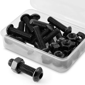 (30 Sets) M5 x 40mm Screws and Nuts Set Button Head Socket Cap Bolts 10.9 Grade Alloy Steel Full Thread