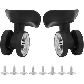 عجلة الأمتعة من HURRISE، قطعتان من العجلات الدوارة لحقيبة السفر العالمية، عجلات دوارة كتم الصوت من البولي بروبيلين، عجلات بديلة لحقيبة الأمتعة، عجلة حامل الأمتعة مع 8 قطع براغي باللون الأسود in Kuwait